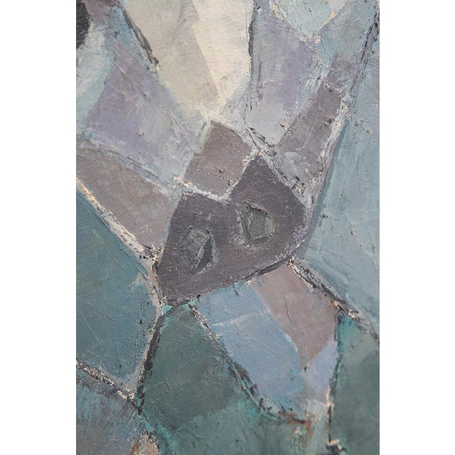 Mid Century Oil Painting George Constant Art Abstract Bull Original Blue For Sale - Image 10 of 12