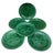 French Set of six green majolica grapes plates, circa 1880.