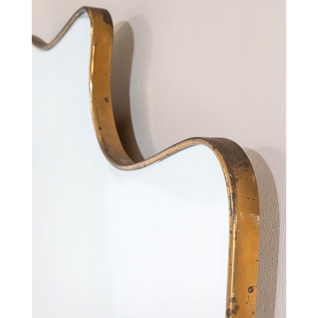 Gio Ponti Mirror with Brass Frame attributed to Gio Ponti, 1950 For Sale - Image 4 of 6