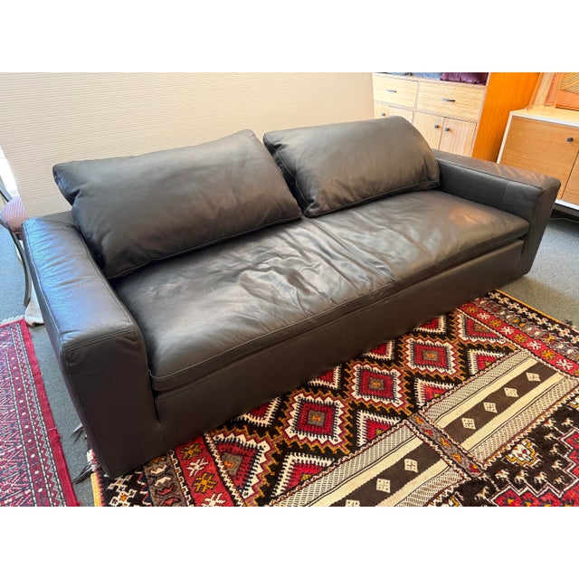 Restoration Hardware the Cloud Sofa, Ebony Cavalo Leather For Sale - Image 12 of 12