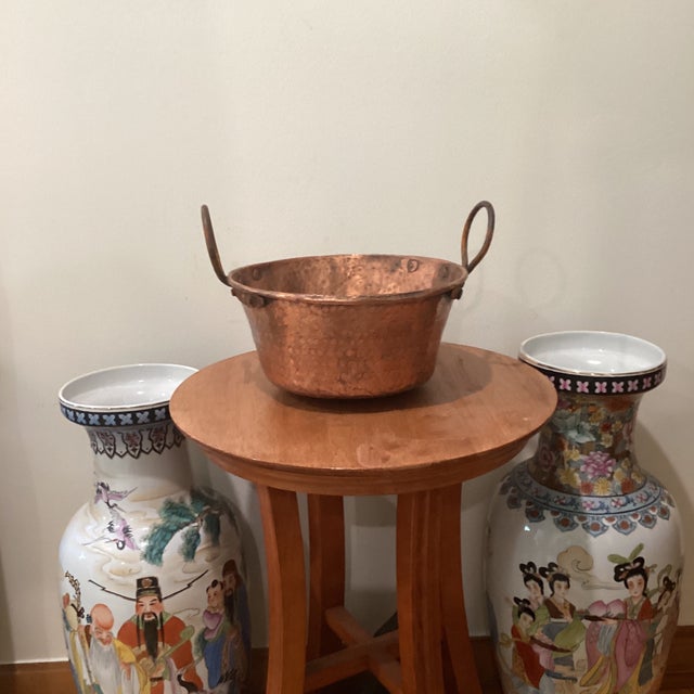 Antique Hand Hammered Copper Jam Pot/Primitive Cauldron With Iron Handles For Sale - Image 11 of 12