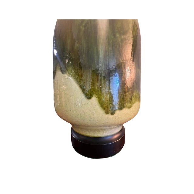 Vintage Mid Century Modern 1960s Drip Glazed Ceramic Table Lamps For Sale - Image 11 of 12