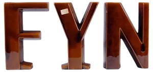 Letter-Shaped Glazed Ceramic Vases, Belgium, 1950s, Set of 3