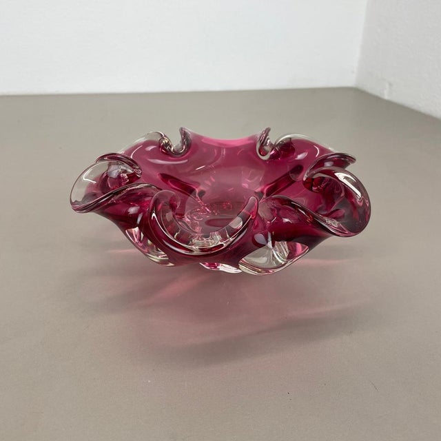 Pink-Purple Murano Glass Shell Ashtray, Italy, 1970s For Sale - Image 3 of 18