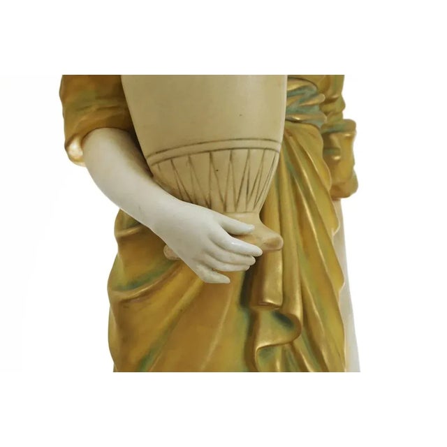 Art Nouveau Statue Amphora Austria Maiden Antique Figure Water Carrier Signed Numbered Entryway Decor Jugendstil Ceramic...