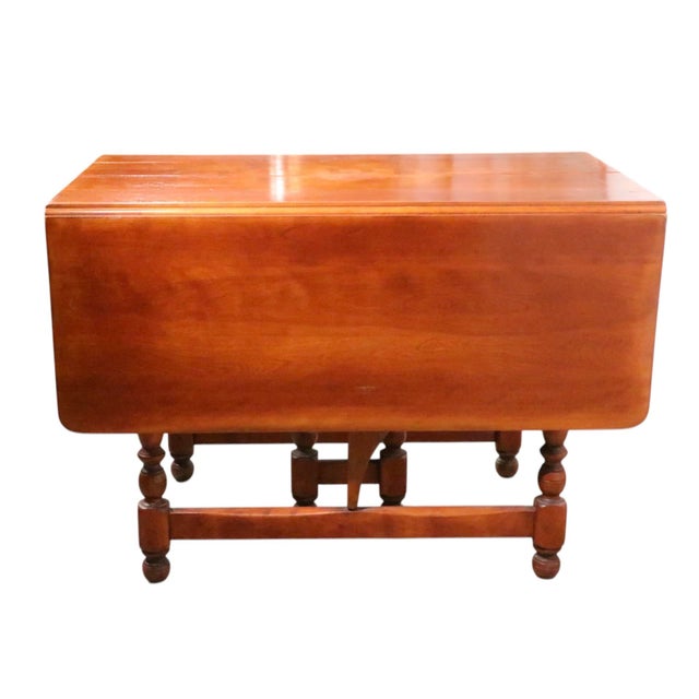 Mid 20th Century Cushman Colonial Danby Model N 7130 Butterfly Drop Leaf Extension Table For Sale - Image 12 of 16