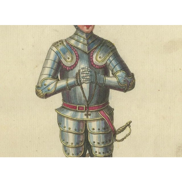 Schwan, Knight of the Teutonic Order in Reception Attire, 1791, Hand-Colored Engraving For Sale - Image 4 of 6