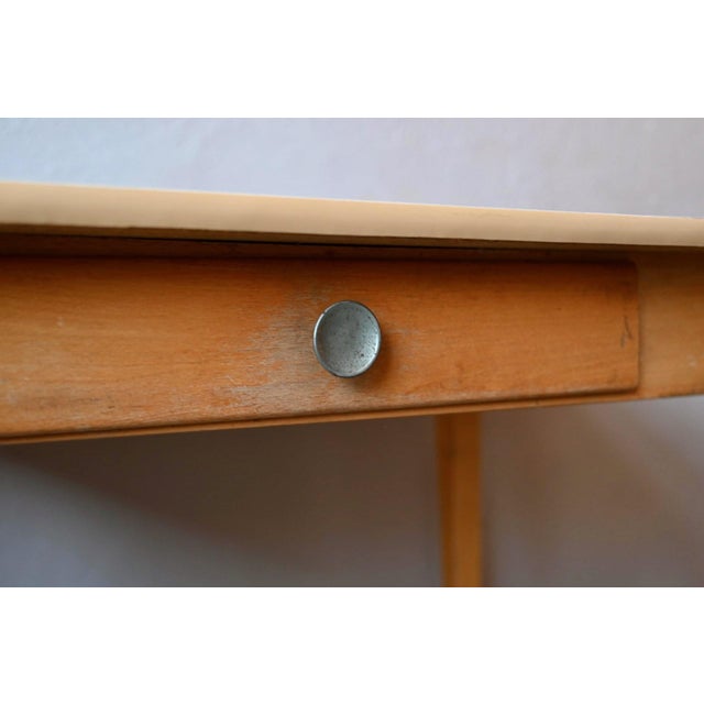 Formica Kitchen Table with Tapered Legs and Drawer, 1950s For Sale - Image 12 of 14