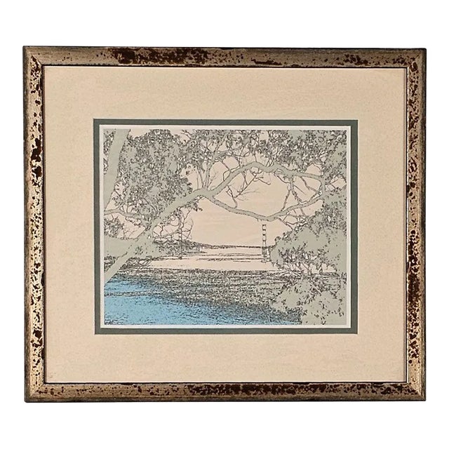 Lithograph of a Bridge, u.s.a. Circa 1980 For Sale