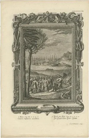 Scheuchzer, Illustration of King Solomon's Gold Fleet from Ophir, 1731, Print