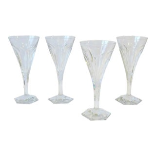 Val Saint Lambert Belgian Crystal Wine or Cocktail Glasses, Set of 4 For Sale