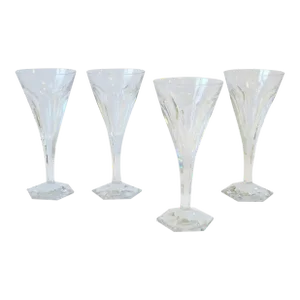 Val Saint Lambert Belgian Crystal Wine or Cocktail Glasses, Set of 4