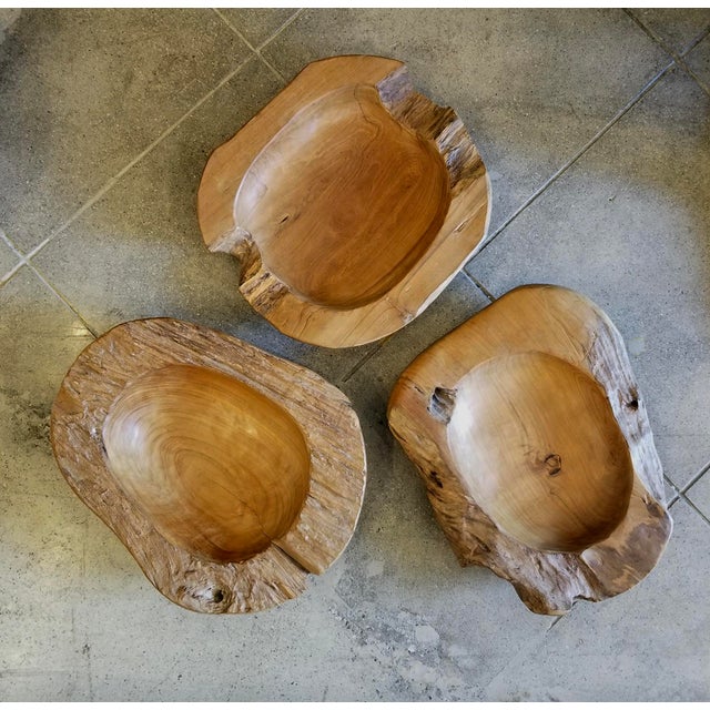Early 21st Century Vintage Rustic Teak Root Decorative Bowl 15" For Sale - Image 5 of 5