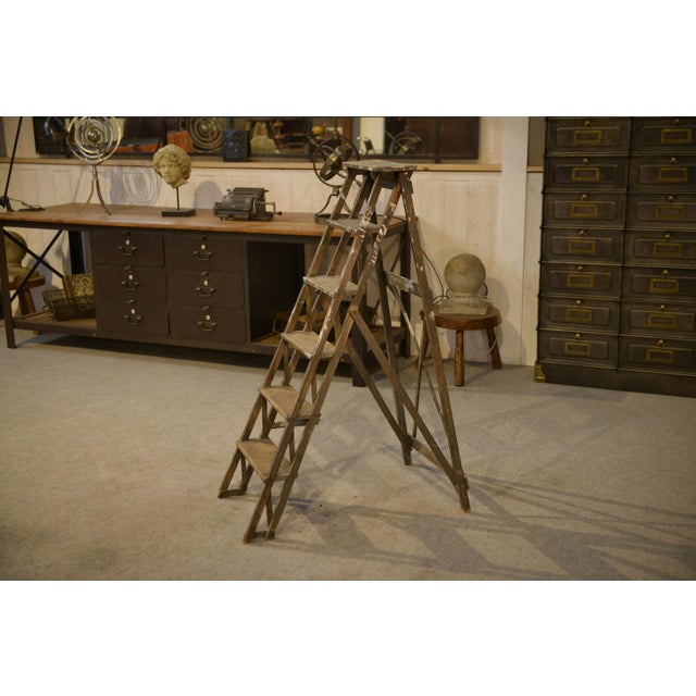 Elm Painter's Stepladder, 1950s For Sale - Image 6 of 6