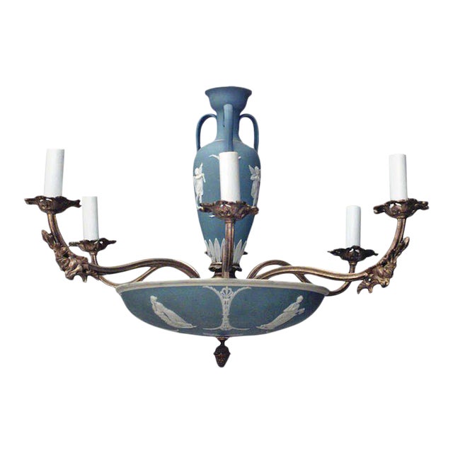 English Victorian Wedgwood Bronze Dore Chandelier Chairish