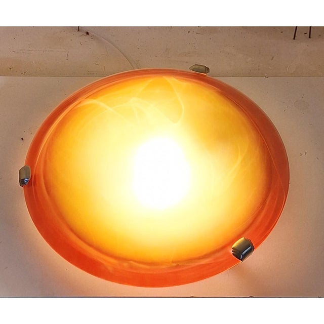 Vintage Ceiling Lamp with Orange Marbled Glass Shade by Brilliant-Leuchten, 2000s For Sale - Image 3 of 8