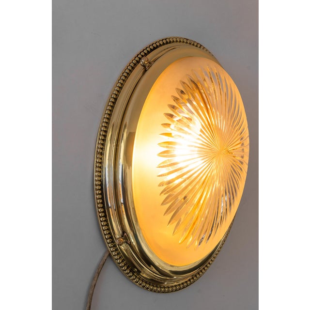 Art Deco Oval Wall Lamp with Cut Glass, Vienna, Austria, 1920s For Sale - Image 12 of 18