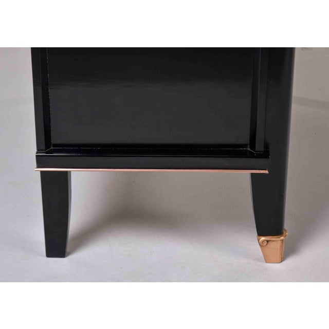 Italian Art Deco Ebonized Display Cabinet With Gilt Capitals For Sale - Image 12 of 13