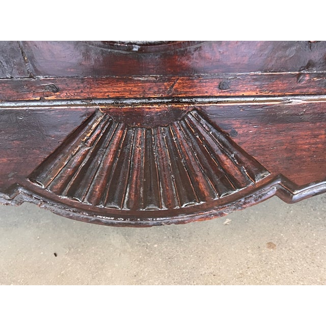 Antique Carved Walnut French Provincial Large Buffet or Sideboard Cabinet For Sale - Image 11 of 13