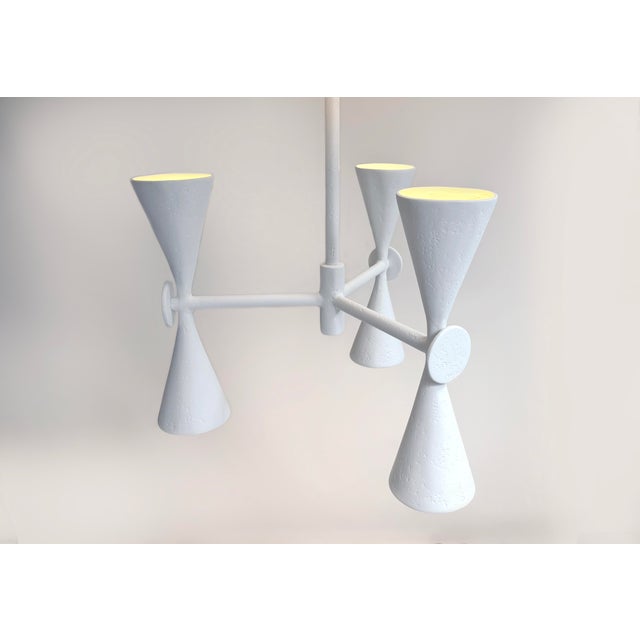 Organic Modern Plaster of Paris Geometric Chandelier, Villette Chandelier For Sale In Los Angeles - Image 6 of 13