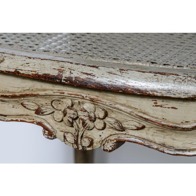 Pair French Louis XV Style Painted Cane Chairs For Sale - Image 10 of 14