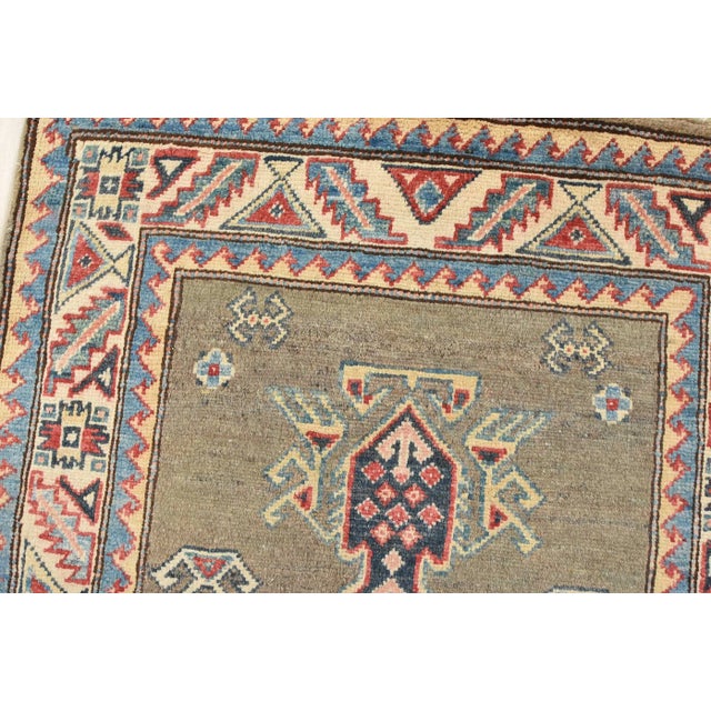 Kazak Runner 2’8” X 9’8” Brown Wool Tribal Hand-Knotted Oriental Rug For Sale In Philadelphia - Image 6 of 12