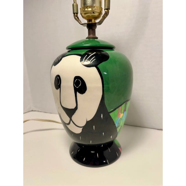 Contemporary Vintage 1994 Susanne Ball Freeberg Wild Things Colorful Hand Painted Ceramic Lamp Signed For Sale - Image 3 of 8
