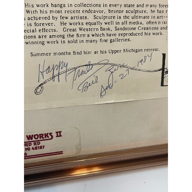 1980s William Zivic Original Western Framed Art Native American For Sale - Image 11 of 12