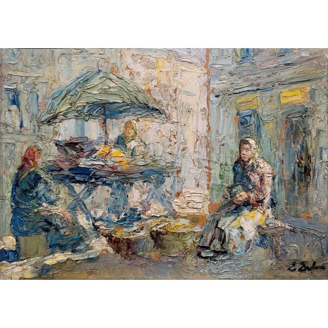 Erno Erb - Women at the Market - 1920s Oil Painting For Sale - Image 4 of 12