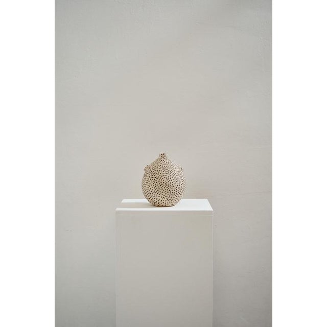 Le Petit Poisson Beige Sandstone Vase by Lou Thomas Dimensions: ⌀ 18 x H 14 cm Materials: Beige sandstone