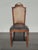 French Vintage French Louis XVI Style Cane Back Dining Chair W Black Vinyl For Sale - Image 3 of 12