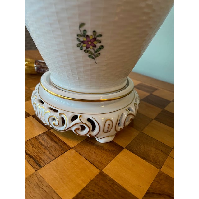 Ceramic 1990s Large Herend Windsor Garden Porcelain Lamp For Sale - Image 7 of 8