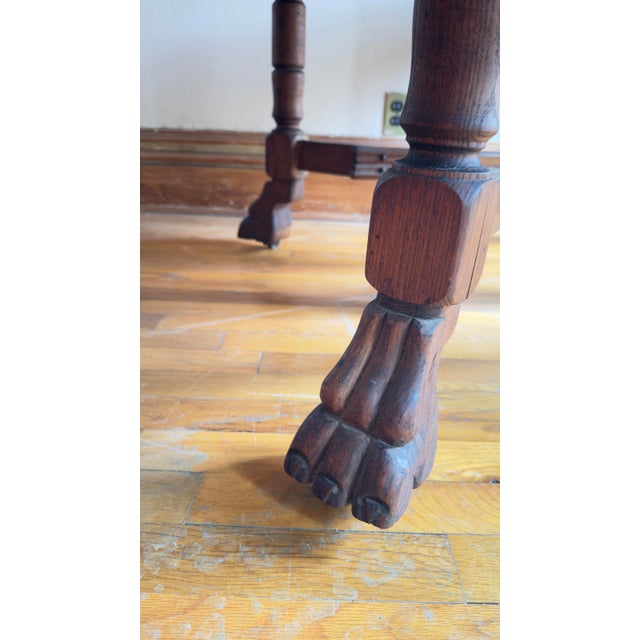 Late 19th–Early 20th Century Jacobean Revival / Eastlake Oak Dining Table For Sale In New York - Image 6 of 10