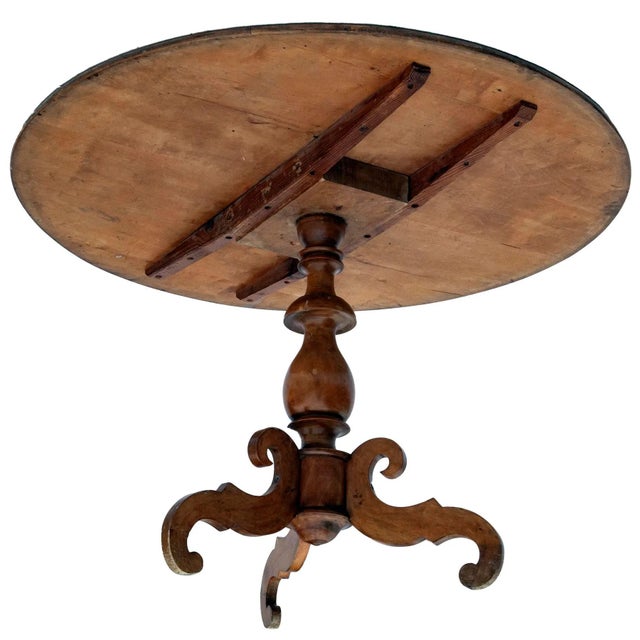 19th Century English Hand-Carved Pedestal Table For Sale - Image 4 of 4