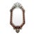 Wall Mirror Red Venetian Octagonal Etched Glass Floral Hollywood Regency For Sale