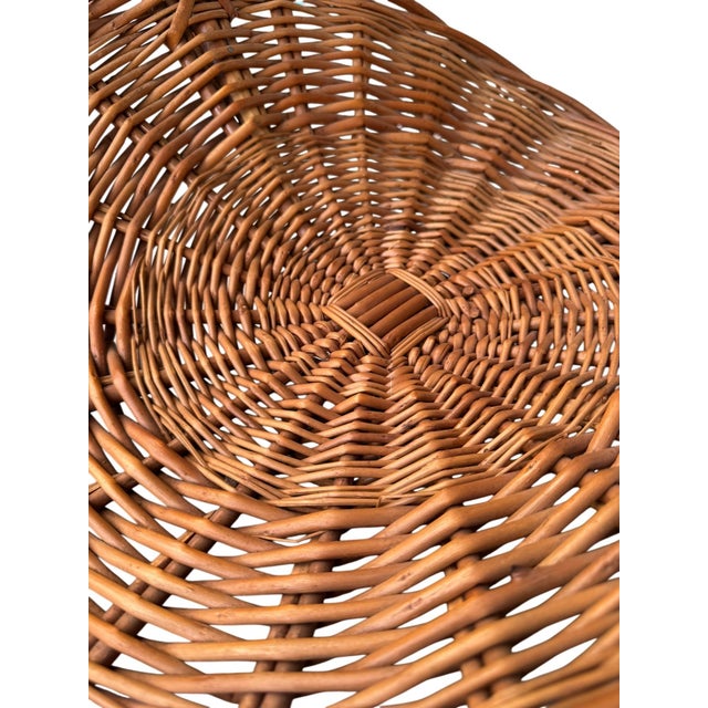 Vintage French Flower Gathering Wicker Basket For Sale - Image 6 of 8