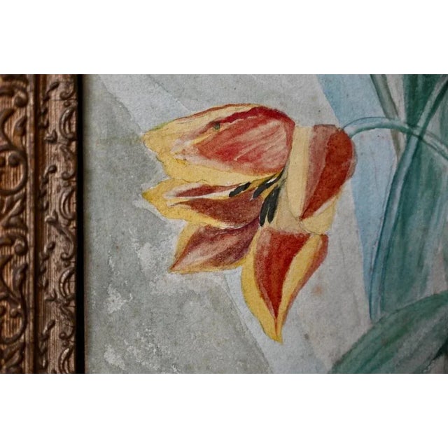 Boho Chic Tulips, France, 1940s, Glass & Wood & Paper For Sale - Image 3 of 7