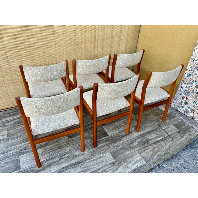 Mid-Century Modern Mid-Century Danish Modern Dining Chairs by j.l. Moller-Hojbjerg, Denmark. Set of Six For Sale - Image 3 of 12