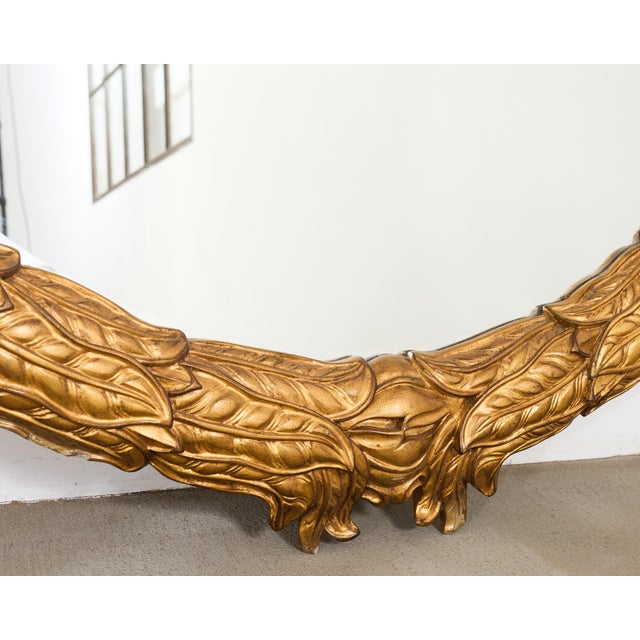 Large Ferguson Copeland Giltwood Lauren Wreath Mirror 4 Ft For Sale - Image 10 of 17