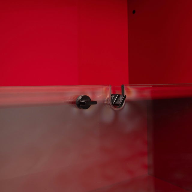 Double-Face Rotating Bookcase / Cabinet in Red Lacquer by Cini Boeri for Arflex, 1980 For Sale - Image 14 of 18