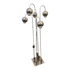 1960 Raindrop Five-Globe Chrome Floor Lamp