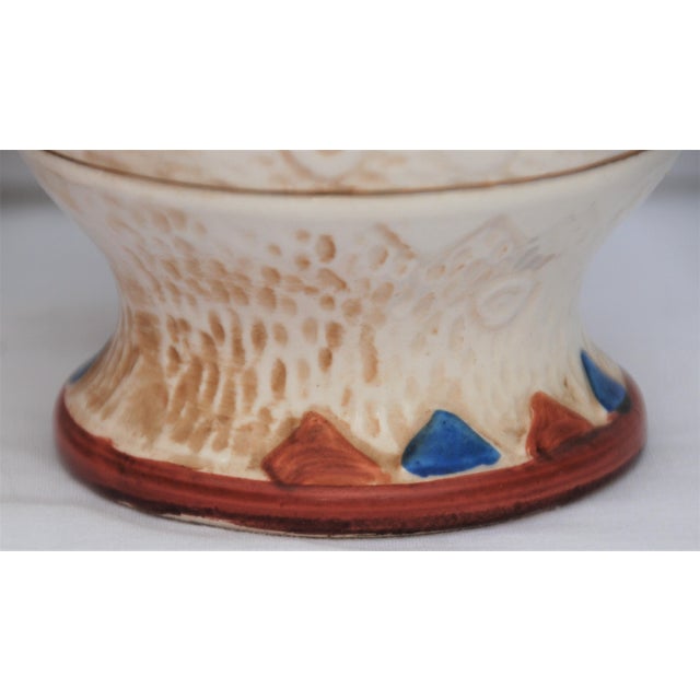 Pair of Hand Painted Vintage Arts and Crafts Style Vases by Pacific