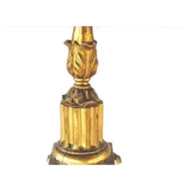 Italian Carved and Gilded Wooden Pricket Candlesticks, a Pair For Sale In Tampa - Image 6 of 13