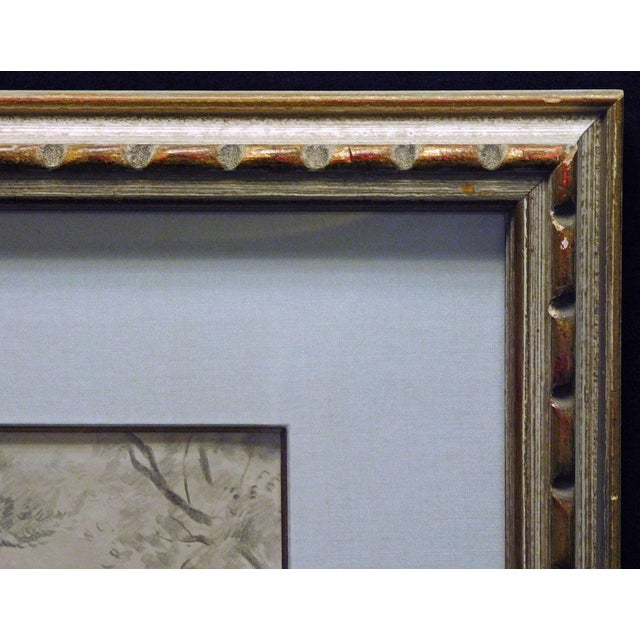 Georges Manzana Pissarro "Untitled" Original Pencil Sketch Tree Scenes Hand Signed For Sale - Image 4 of 5