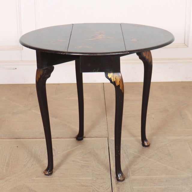 Small Chinoiserie Dropleaf Lamp Table, 1920s For Sale - Image 3 of 8