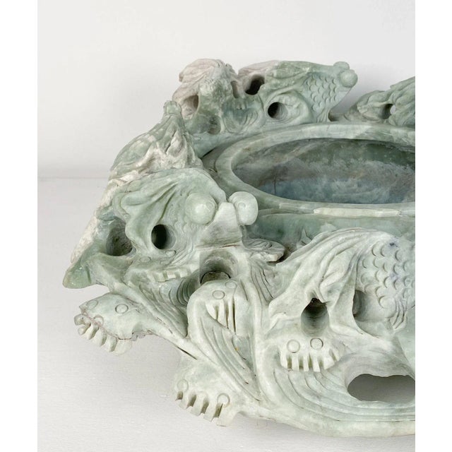 Chinese Large Vintage Chinese Dragon Bowl or Centerpiece, Soapstone, Circa 1970 For Sale - Image 3 of 11