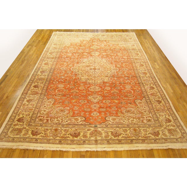Vintage Persian Tabriz oriental carpet, circa 1950, large sized. A vintage Persian Tabriz oriental carpet, circa 1950....
