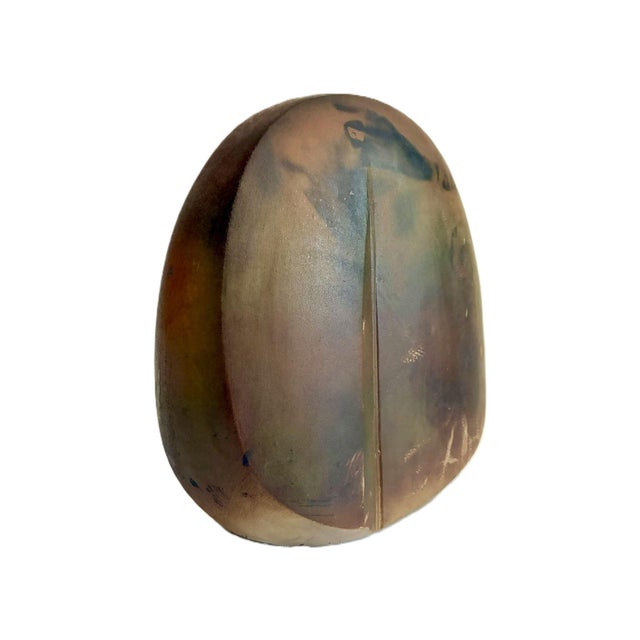 1980s Signed Limited Edition Tony Evans Raku Brown Art Studio Pottery Vase / 1980s Monumental Ceramic Decorative Vessel For Sale - Image 5 of 15