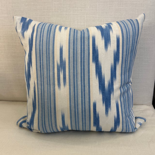 Beautifully hand made and hand dyed pillow from Majorca Spain with ikat design. Thick woven fabric conjures up being at...