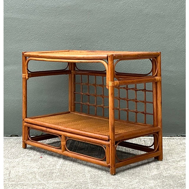 Vintage Grid Rattan Sideboard For Sale - Image 9 of 12